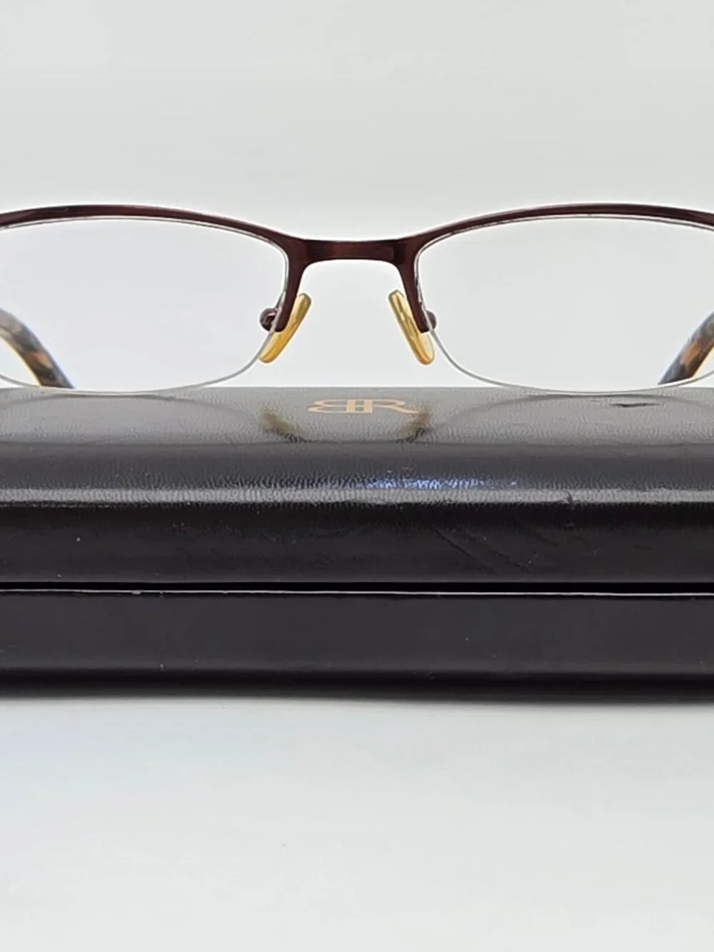Banana Republic Larissa Brown Semi Rimless Eyeglasses Frame w Flexhinge and Case